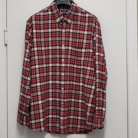Club Room Flannel Shirt Mens XXL Button Down Long Sleeve Plaid Cotton - Picture 1 of 14